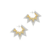 Gold and silver glitter spark hoop earrings